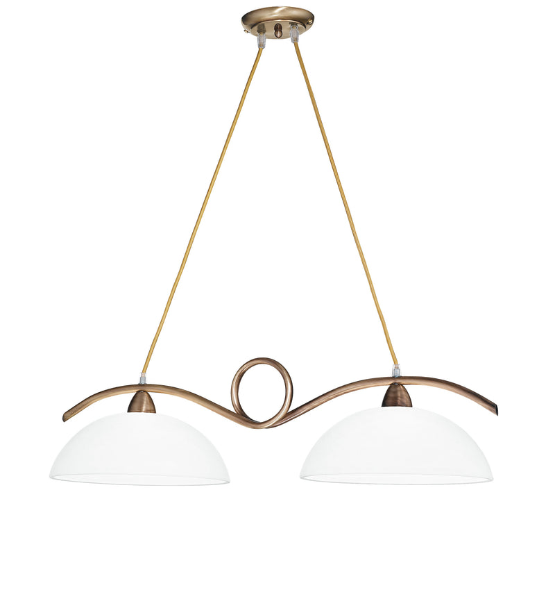 Sospensione Biliardo Metallo Bronzo diffusori Vetro Lampadario Moderno E27 Ambiente I-HALLEY/2 BR-1