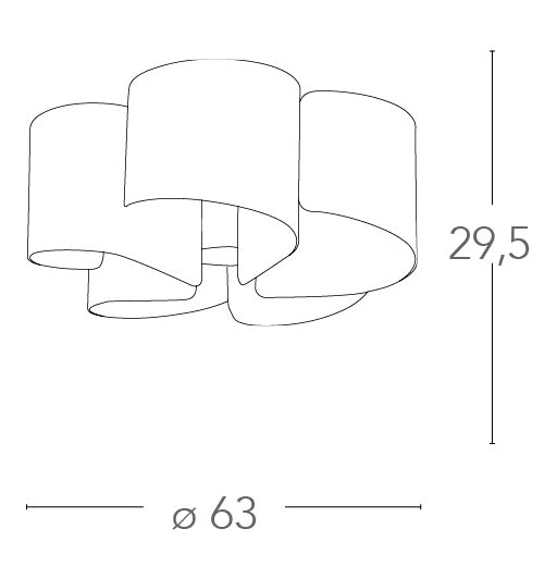 Plafoniera Vetro Bianco Alluminio Lampada Moderna Intrerno E27 Ambiente I-IMAGINE-PL5-3