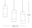 Lampadario a 3 Sospensioni Cilindriche Moderne Cristalli K9 Vetro Metallo E14 Ambiente I-JIVE/S3-4