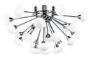 Plafoniera paralumi Sferici Vetro Opale Metallo Cromo Led Soffitto Parete 2,5 watt Luce Calda Ambiente I-JUPITER/PL22-1