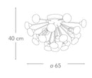 Plafoniera paralumi Sferici Vetro Opale Metallo Cromo Led Soffitto Parete 2,5 watt Luce Calda Ambiente I-JUPITER/PL22-4