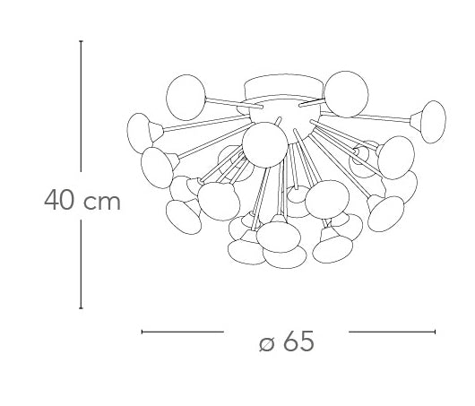 Plafoniera paralumi Sferici Vetro Opale Metallo Cromo Led Soffitto Parete 2,5 watt Luce Calda Ambiente I-JUPITER/PL22-4