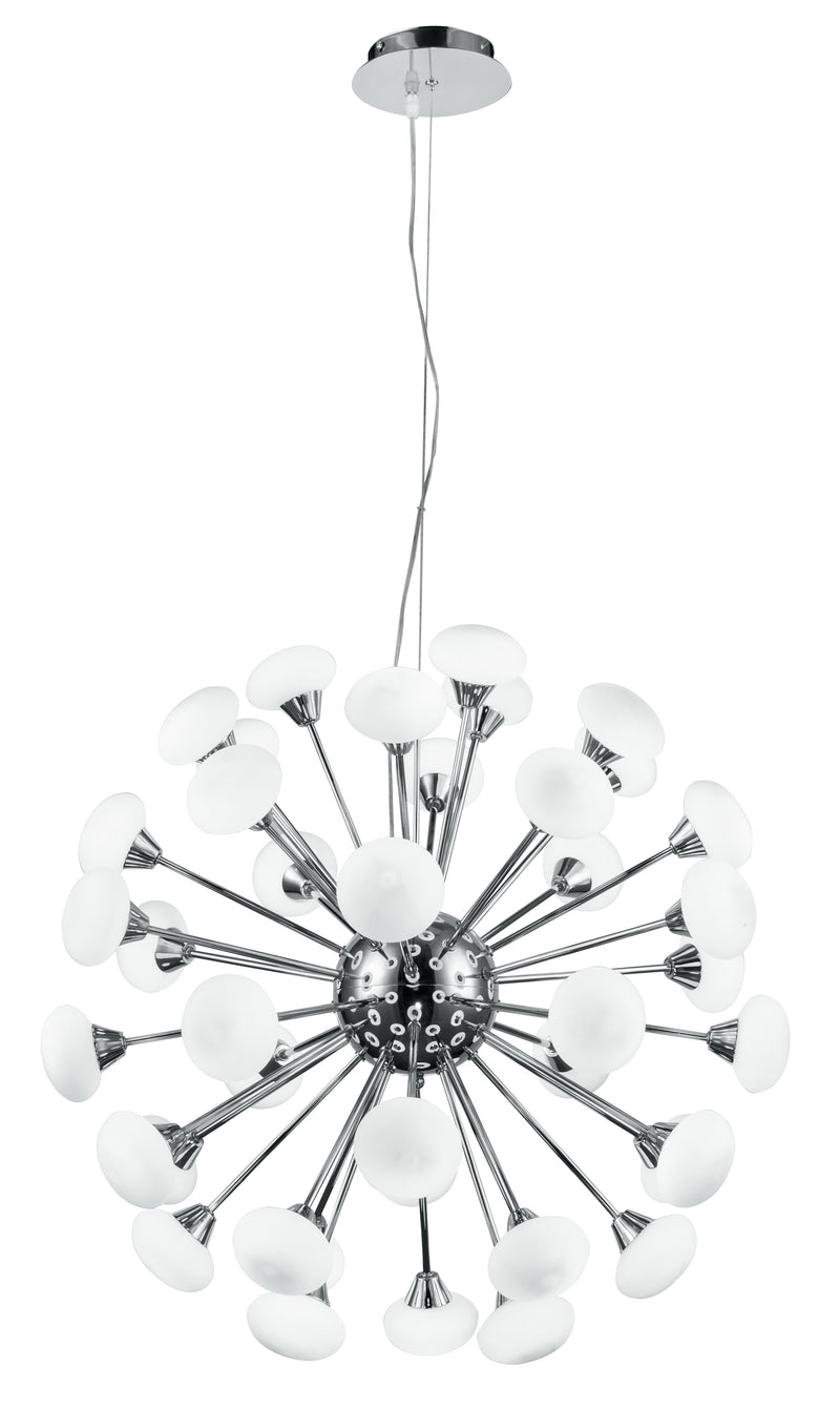 Lampadario a Sospensione paralumi Globo Vetro Opale Metallo Cromo Led 2,5 watt Luce Calda Ambiente I-JUPITER/S42-1