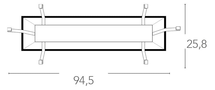 Base per Plafoniera Kappa 94,5x25,8 cm E27 Ambiente I-KAPPA-BASE/L-4