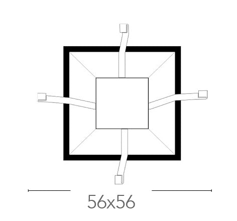 Base per Plafoniera Kappa 56x56 cm E27 Ambiente I-KAPPA-BASE/Q-3