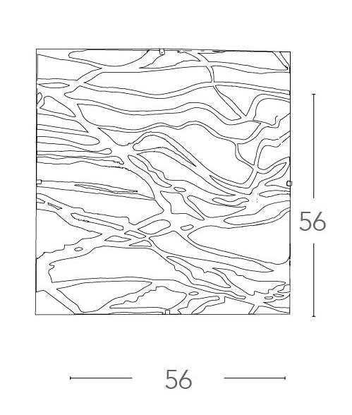 Plafoniera Quadrata Moderna Vetro decoro Cromato Soffitto Parete E27 Ambiente I-KAPPA/Q HYPNOSE-3