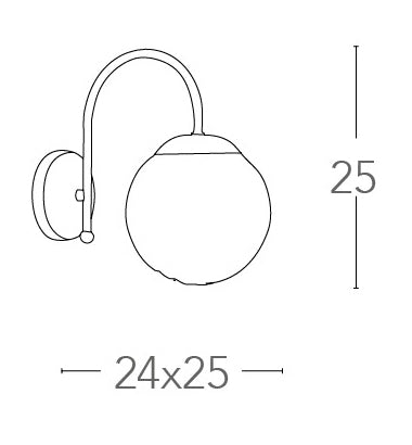 Applique Moderna Inteccio Fili Alluminio Sfera Vetro Interno Moderno E14 Ambiente I-LAMPD/APP FILI-2