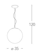 Lampadario Intreccio Fili Alluminio Sfera Vetro Sospensione Moderna E27 Ambiente I-LAMPD/S35 FILI-4