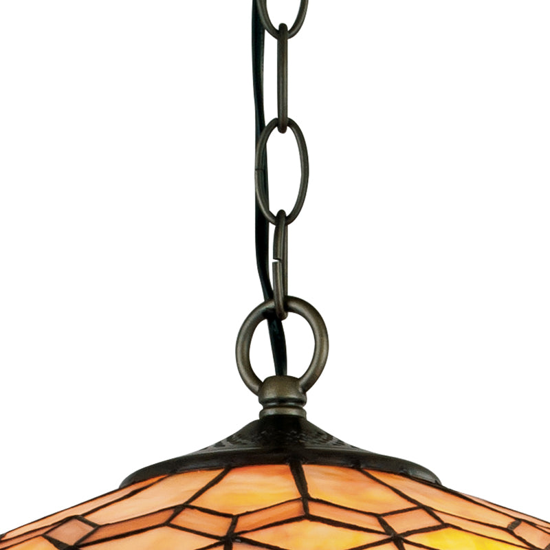 Lampadario Sospeso Classico Metallo paralume Vetro Colorato Decoro Geometrico E27 Ambiente I-LIBERTY-S-2