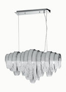 Lampadario a Sospensione Metallo Cromato Fasce di Crisalli K9 Moderno G9 Ambiente I-LYRICA/5-1