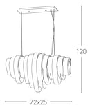 Lampadario a Sospensione Metallo Cromato Fasce di Crisalli K9 Moderno G9 Ambiente I-LYRICA/5-2