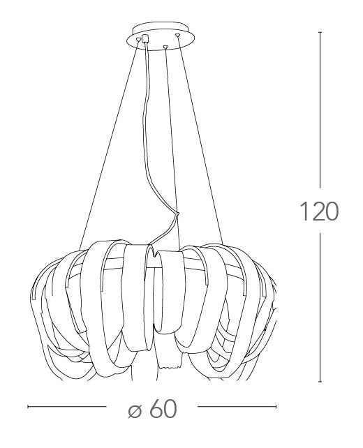 Lampadario Circolare Sospeso Fasce di Cristalli K9 struttura Metallo Cromato Moderno G9 Ambiente I-LYRICA/R5-2