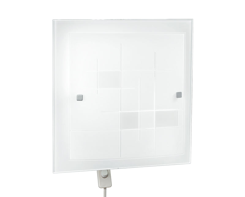 Plafoniera Lampada Classica Quadrata Vetro Cornice decoro Quadri Interno E27 Ambiente I-MUSA/PL30-1