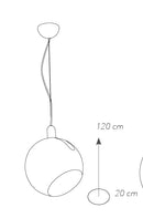 Sospensione Metallo Cromato paralume Sferico Orientabile Lampadario Interno E27 Ambiente I-NARCISO-S20-4