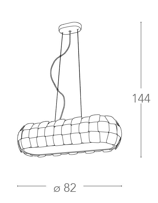 prezzo Runder weißer Kronleuchter mit quadratischer Dekoration Polycarbonat Modernes Interieur E27 Umgebung I-NECTAR-S4