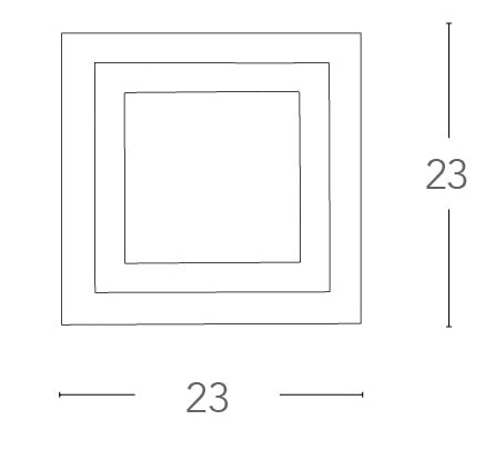 Applique Quadrata Vetro decoro Cromato Quadrato Lampada da Parete Moderna E27 Ambiente I-OAK/AP-3