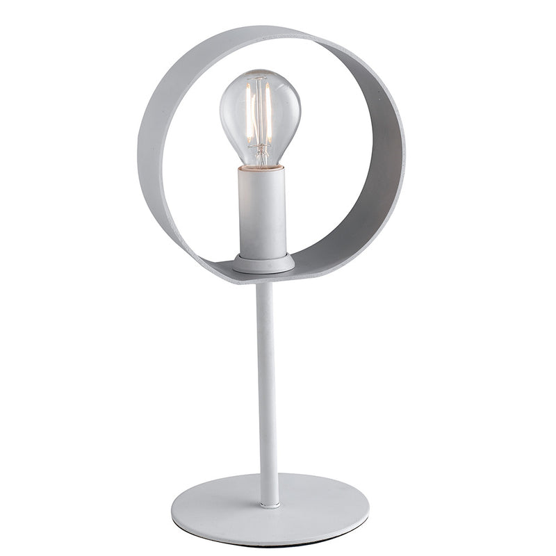 Lumetto Moderno Metallo Bianco Silver Anelli Orientabili Lampada da Tavolo E14 Ambiente I-OLYMPIC-L-1