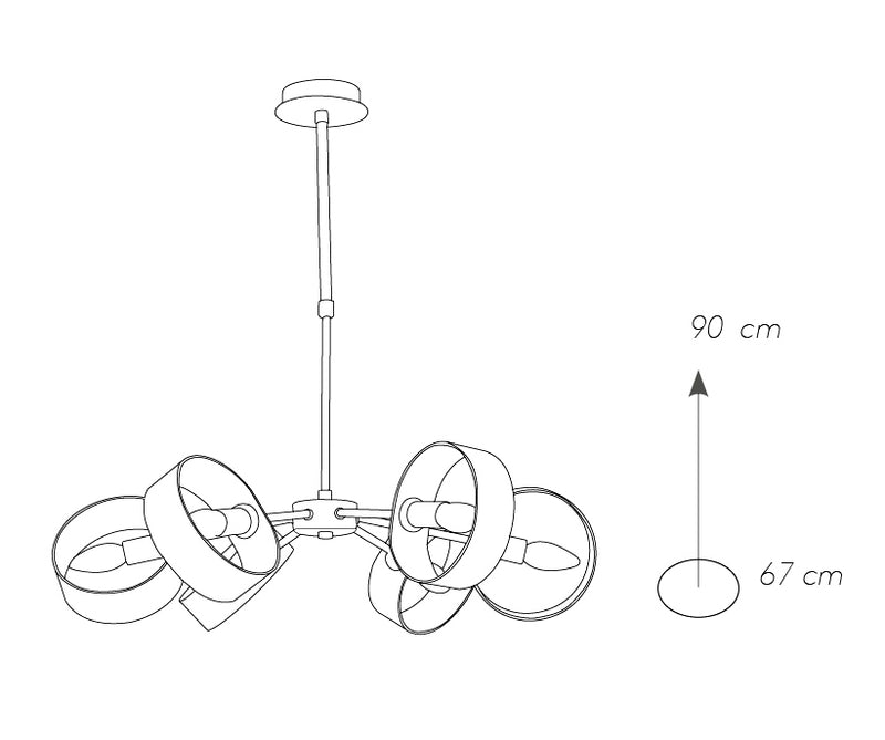 Lampadario sospeso Anelli Orientabili Metallo Bianco Silver Moderno Interni E14 Ambiente I-OLYMPIC-S6-4