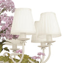 Lampadario Sospeso Classico Fiori Metallo Bianco paralumi Tessuto E14 Ambiente I-ORTENSIA/8-3