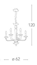 Lampadario a Sospensione Marrone Similpelle Cristallo K9 Finiture Cromo Moderna E14 Ambiente I-OTHELLO/5-4