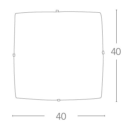 Plafoniera Vetro Diamantato Intreccio Quadrata Lampada Led 24 watt Luce Naturale Ambiente I-PAMELA/PL40-4