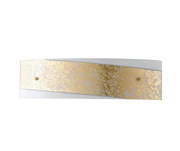 sconto Sconce Wandleuchte Rechteckig Weißes Glas Gold Band Modern E27 Umwelt I-PARIS/4512