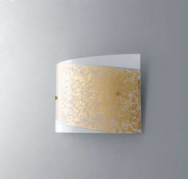 Applikation Gold Band Weißes Glas Rechteckig Moderne Lampe E27 Umwelt I-PARIS/4525 prezzo