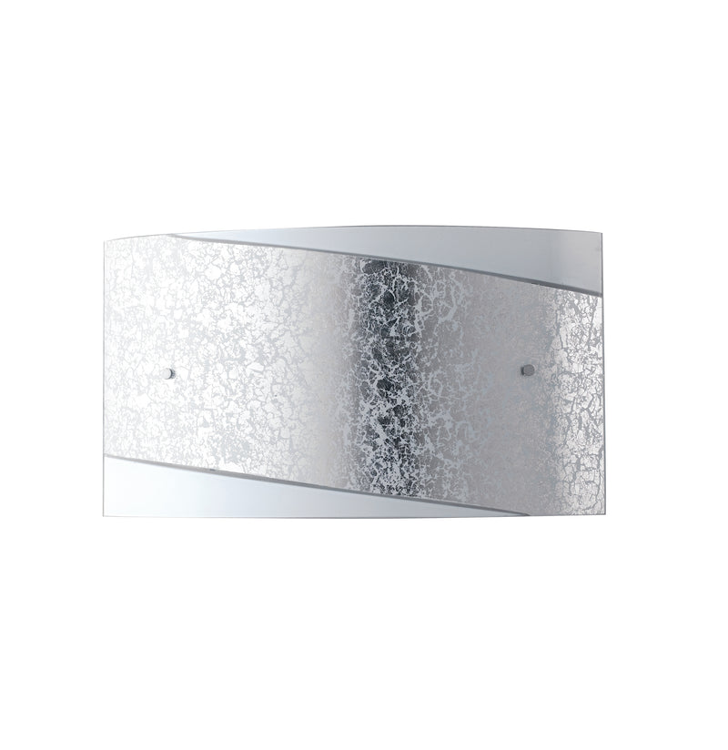 Applique Moderna Vetro Bianco Fascia Argento Rettangolare Lampada da Parete E27 Ambiente I-PARIS/4525-1