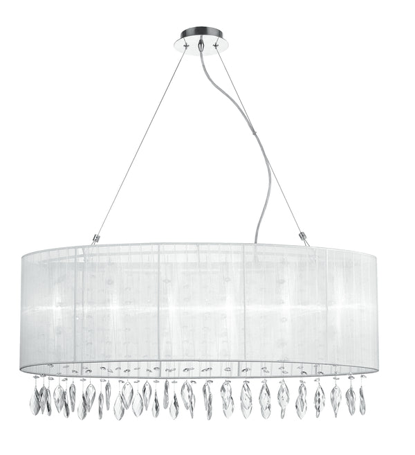 sconto Chandelier Suspension White Circular Drops Kristalle K9 Organza Classic E247 Environment I-PATTY / S6