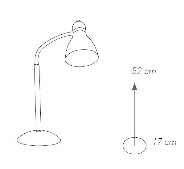 Lume Orientabile Metallo Nero Lampada da Tavolo Moderna E27 Ambiente I-PEOPLE-L-4