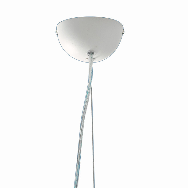 Lampadario a Sospensione Metallo Bianco Cristallo K9 paralumi Tessuto Bianco Classica E14 Ambiente I-PERLA/6-2