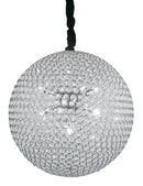 Lampadario Sospeso Sferico Cristalli K9 Tondi Metallo Cromo Interno G9 Ambiente I-PLANET/S50-1