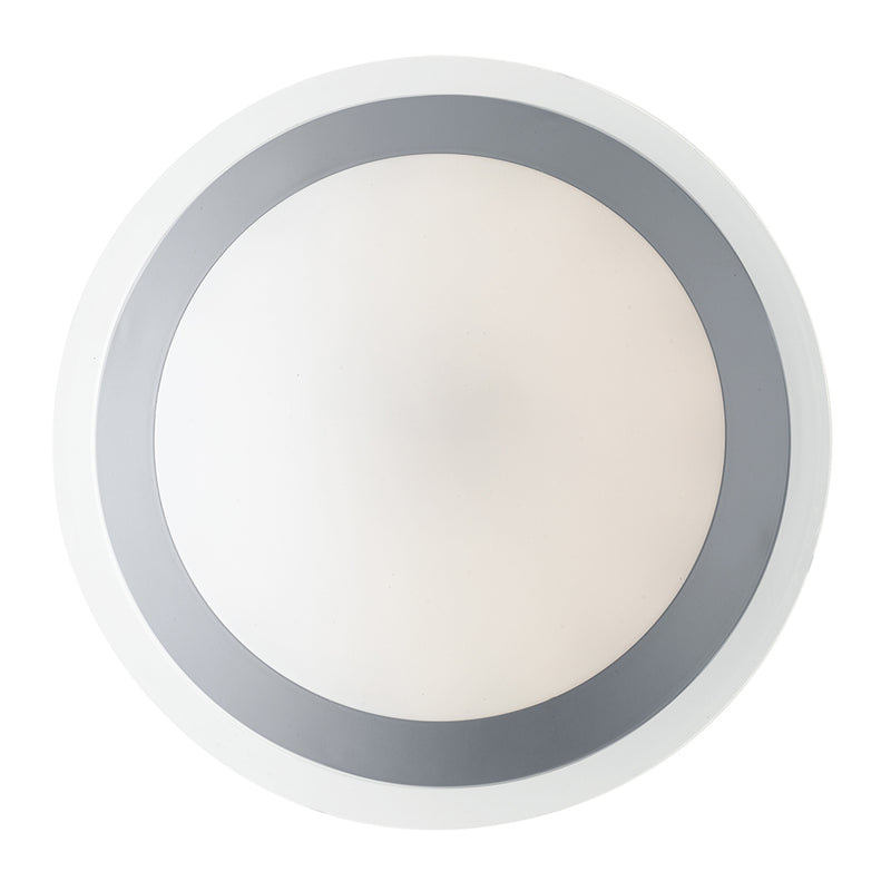 Plafoniera Diffusore Pc Anello Silver Lampada da bagno Led 12 watt Luce Naturale Intec I-RAIN-PL33-1