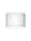 Plafoniera Quadrata Doppio Vetro Bianco Rigato e Trasparente Lampada Moderna E27 Ambiente I-RIGHE/PL30-1