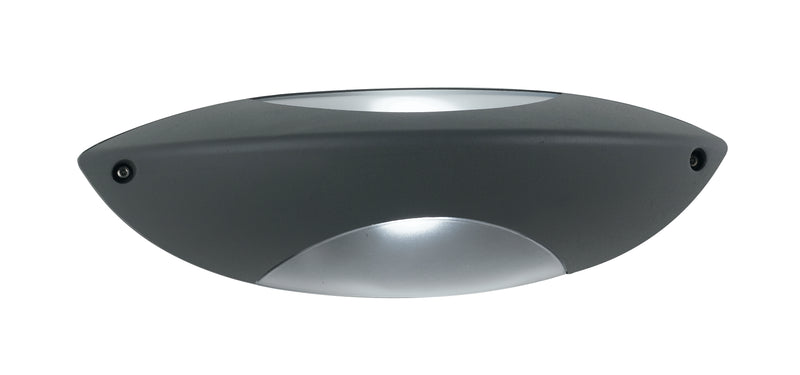 Applique Esterno Alluminio Nero Diffusore Opale Diffusione Luce Sopra Sotto E27 Intec I-SEATTLE-AP-1