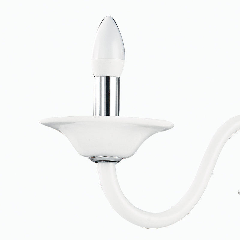 Lampadario Pasta di Vetro Bianco Finiture Cromo Interno Classico E14 Ambiente I-SOFFIO/3-3