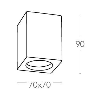 Faretto Cubico Gesso Verniciabile Incasso Soffitto Ribassato GU10 Intec I-SPACE-S-Q1-3