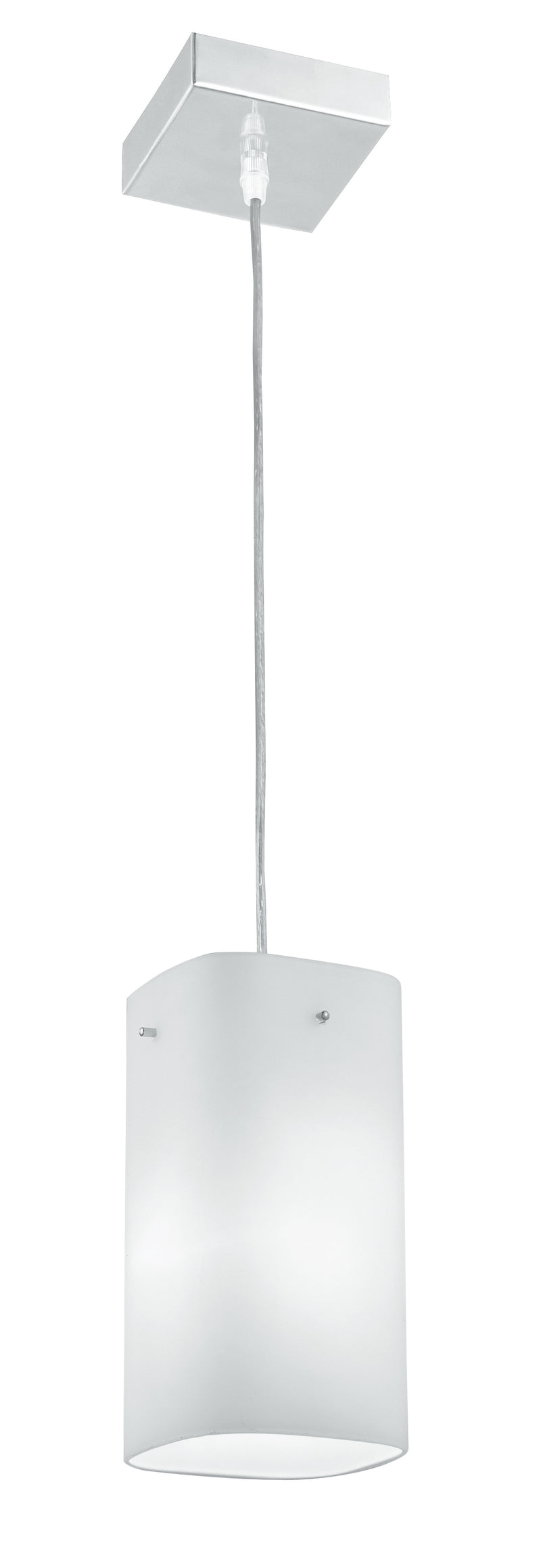 Sospensione paralume Vetro Bianco Metallo Pendente Moderno E27 Ambiente I-SQUARE/S1-1