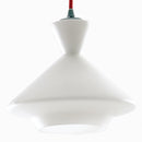 Sospensione Vetro Opale Cavo Rosso Lampadario Moderno E27 Ambiente I-SUGAR-A-3