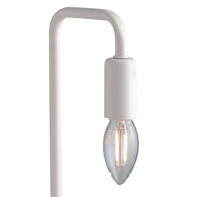 Lampada da Tavolo Minimal Metallo Bianco Base Legno Naturale Moderna Scrivania E14 Ambiente I-SUSHI-L-3