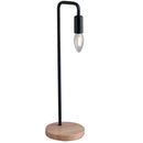 Lume Moderno Metallo Nero Base Legno Naturale Lampada da Scrivania Moderna E14 Ambiente I-SUSHI-L-1