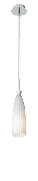 Sospensione Una Luce Metallo paralume Bianco Vetro in Pasta Lampadario Pendente Moderno E14 Ambiente I-SWING-SP-1-1