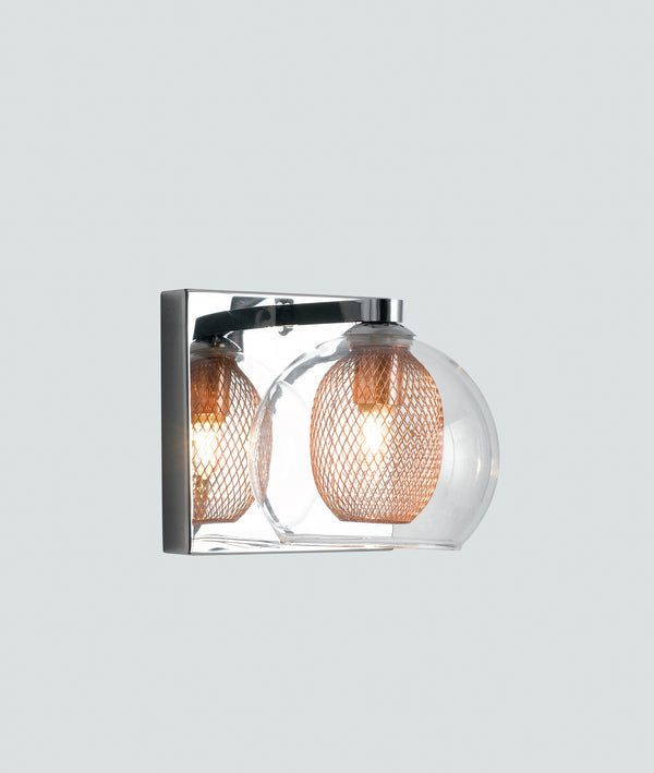 Moderne Wandleuchte Lampenschirme aus verchromtem Metall Glas Kupfer Retina Wandleuchte G9 Environment I-THESIS-AP prezzo
