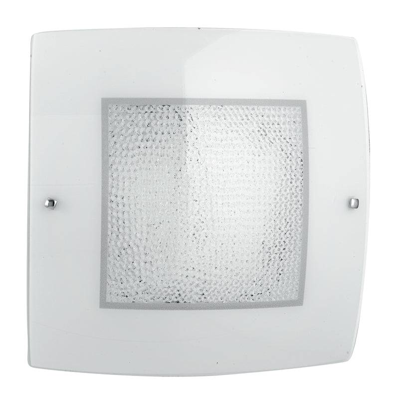 Plafoniera Quadrata Vetro decoro Cristalli K9 Lampada Classica Led 46 watt Luce Naturale Ambiente I-TRILOGY/PL50-1