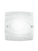 Plafoniera Quadrata Vetro decoro Satinato Cerchi Lampada Moderna 18 watt Luce Naturale Ambiente I-UNIVERSE/PL30-1