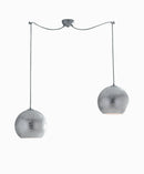 Lampadario Argento a 2 Sospensioni Moderno Interno E27 Ambiente I-VANITY/S2-1