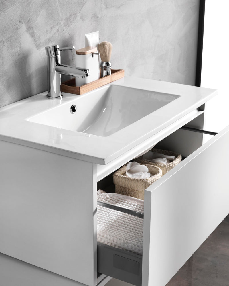 Mobile Bagno Sospeso 100 cm in Legno TFT Ibiza Bianco Opaco-3