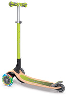 Monopattino 3 Ruote a LED Pieghevole 3 Altezze Max 50 Kg Globber Primo Foldable Wood Verde Lime-3