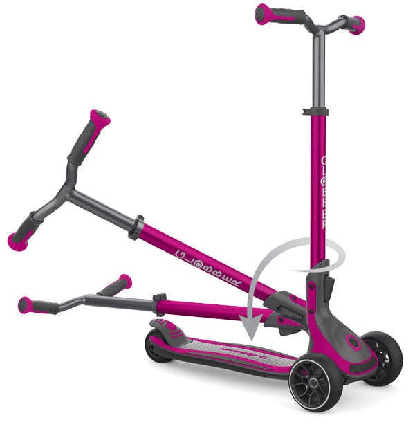 sconto Teleskopischer und faltbarer 3-Rad-Roller Max 100 kg Globber Ultimum Pink