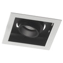 Incasso Quadrato Bianco Nero Controsoffitto Faretto Orientabile Led 20 watt Luce Naturale Intec INC-APOLLO-1X20M-1